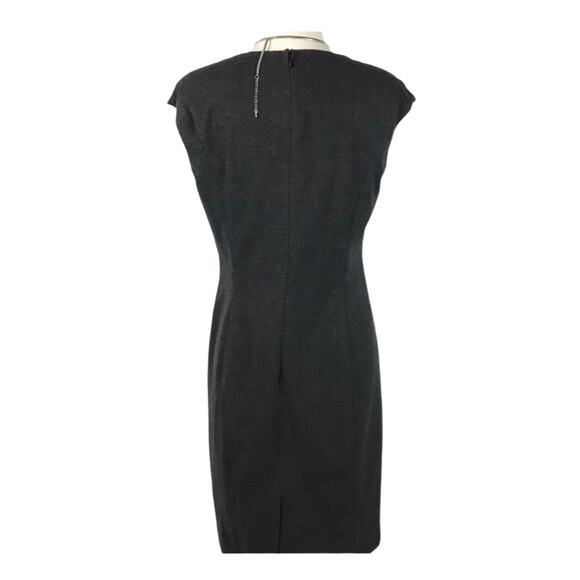 CLASSIQUES ENTIER ATELIER Sheath Dress Square Neck Charcoal Gray Back Zipper 8 - Picture 3 of 8